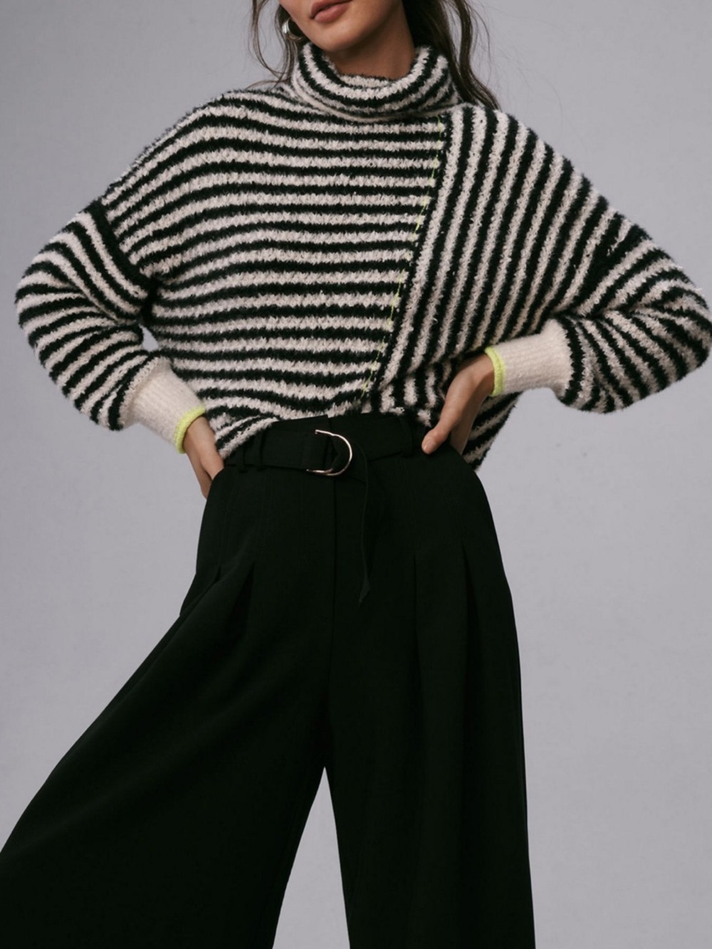 Anthropologie Pilcro Illusion Stripe Turtleneck Sweater - Medium - Picture 4 of 11